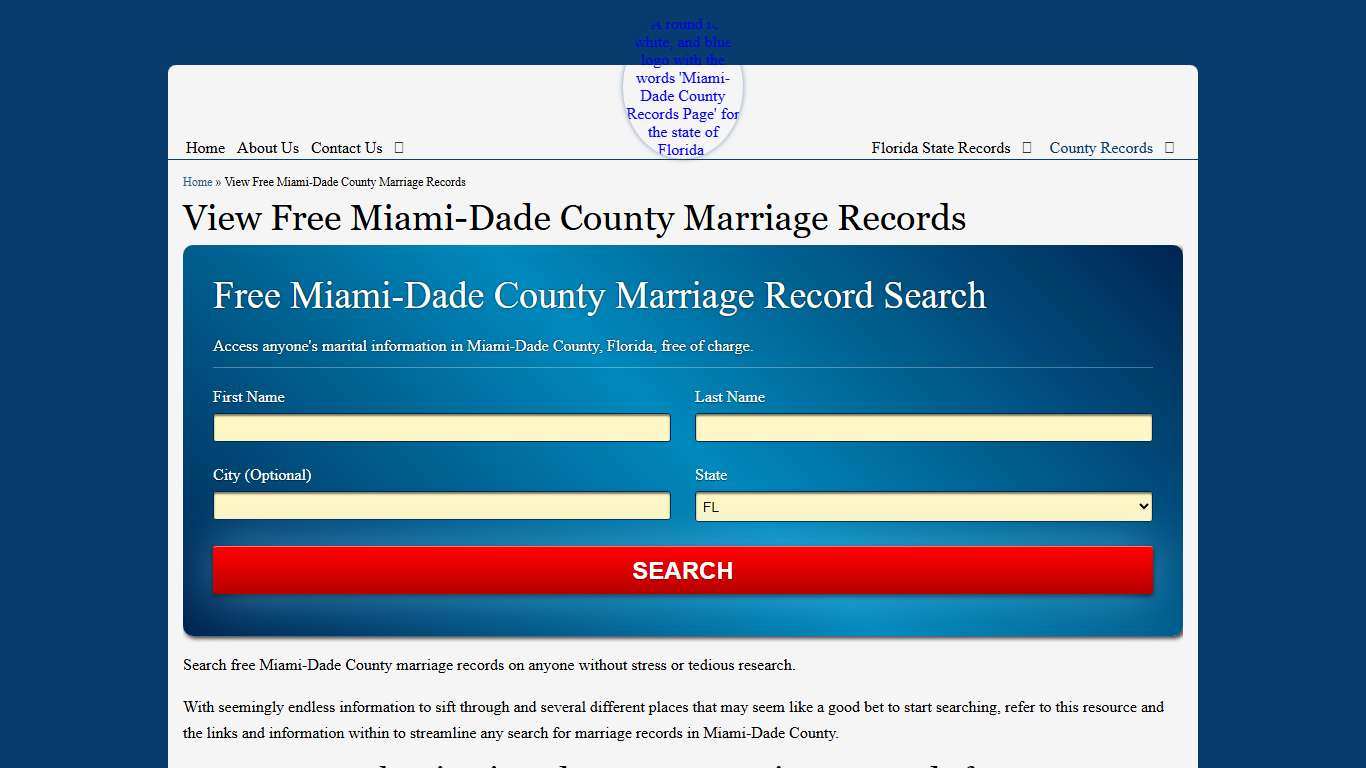 View Free Miami-Dade County Marriage Records